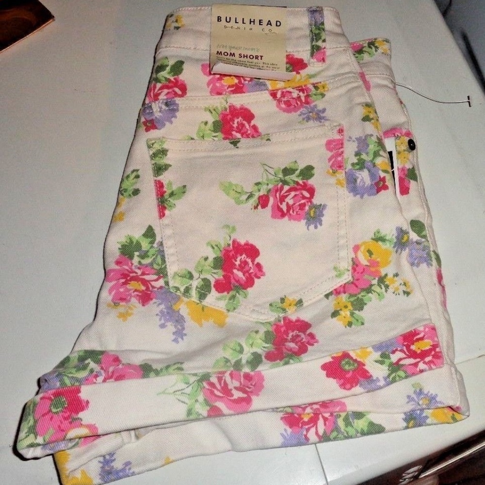 Bullhead Floral High Waisted Short Shorts 5